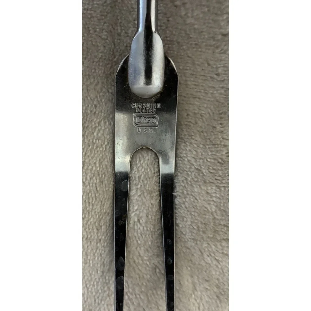 Vintage Ekco Green Grilling Serving Fork Made In USA 19